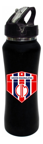 Termo Pitillo Union Magdalena Futbol Botilito Negro 650ml X