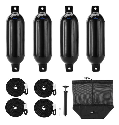 Kit De 4 Guardabarros Para Barco Con 4 Cuerdas, Pontón Y Inf
