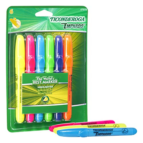 Ticonderoga Énfasis Fluorescentes Rotuladores, Escritorio, E