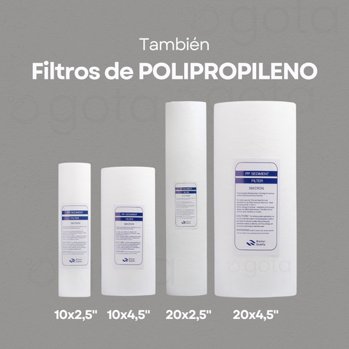 Filtro Agua Repuesto Carbón Activado Bloque Sedimentos 20x45 5 Micrones