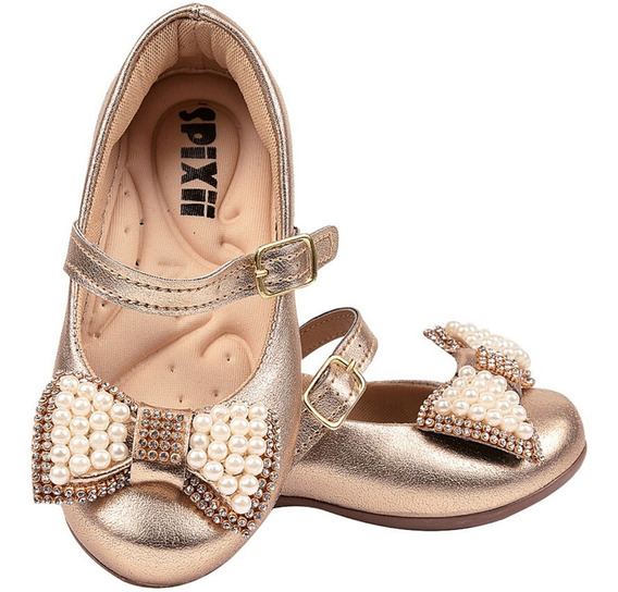 sapato dourado infantil bebe