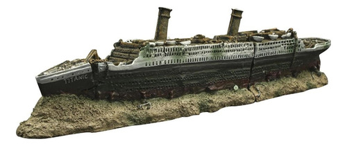 Acuario Fish Tank Decoración Titanic Lost Shipwreck
