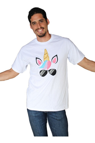 Playera Bordada Con Unicornio Lentes De Sol