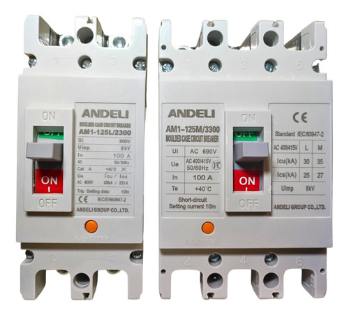 Breaker Industrial Tnf 2x80 A 125/  3x63 A 300amp Andeli