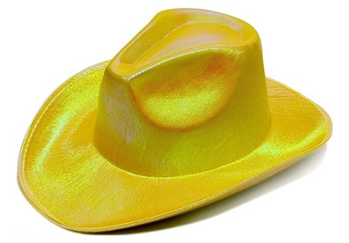 Sombrero Vaquero Metalizado Amarillo Adulto Para Eventos