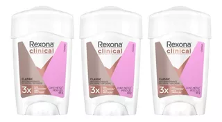 Rexona Clinical Em Creme Classic Feminino - Kit C/3 Unidades