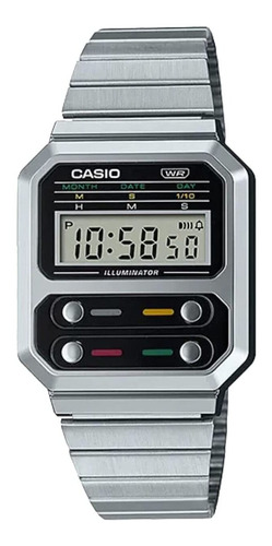 Reloj Casio Vintage Plata Alien A100we-1avt Unisex Original