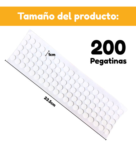 200 Pegatinas Doble Cara Circulares De Silicona Invisibles F