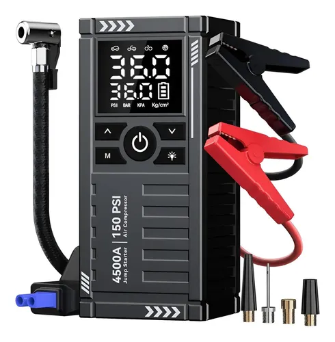 Auxiliar de Partida Veicular LUMVA com Compressor de Ar Portátil ...