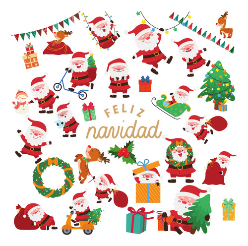 Navidad Papa Noel Divertido Clipart Svg Png .studio Imágenes