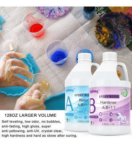 Kit De Revestimiento De Epoxi Transparente Crystal Cl...