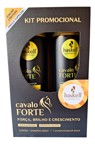Promopack Haskell Cavalo Forte 300ml Cabelos Mais Saudáveis