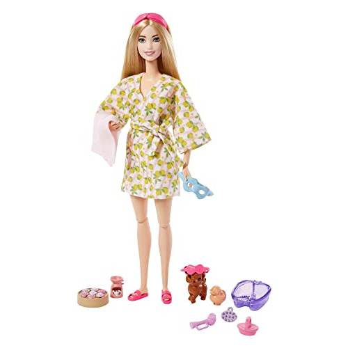 Muñeca Barbie De Cuidado Personal, Muñeca Rubia Posable Pa