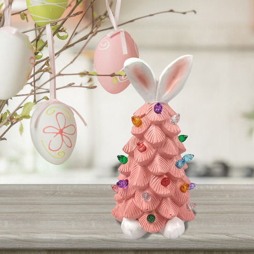 Qipai Decoración De Pascua Con Forma De Conejito Para