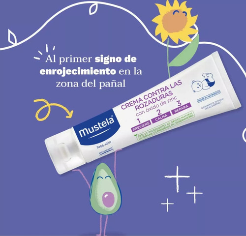 2 Crema Mustela 1-2-3 Contra Rozaduras 108gr C/u