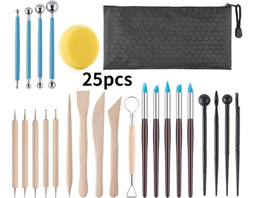 Of Ceramic Clay Sculpture Tools 25 Pieces