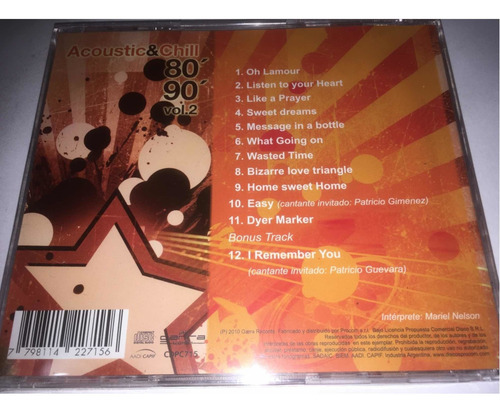 Acoustic & Chill 80 90 Cd Nuevo Original Cerrado
