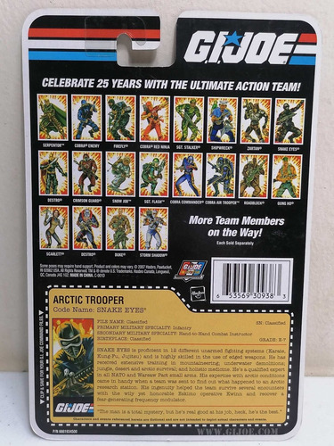 Gi Joe Rene Comic Series Arctic Trooper Snake Eyes 2007 25th