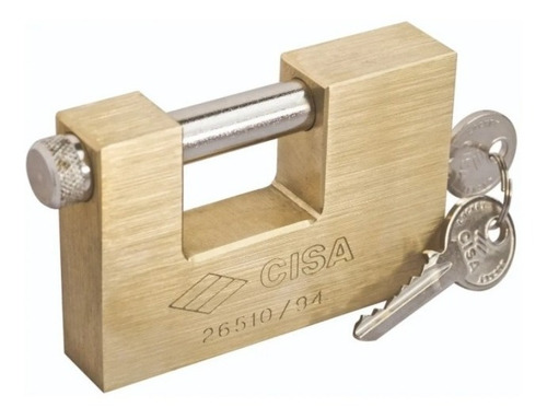 Imagen 3 de 10 de Candado Anticizalla Cisa 94mm De Bronce Con 2 Llaves