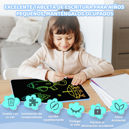 16in Pizarra Magica Tablet Dibujo Lcd Recargable Juguetes Ninos Regalos Bolígrafo Electrónico Magnético Color Azul Nasjac