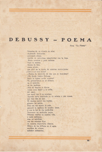 1928 Poesia Debussy Por Ildefonso Pereda Valdes En La Pluma