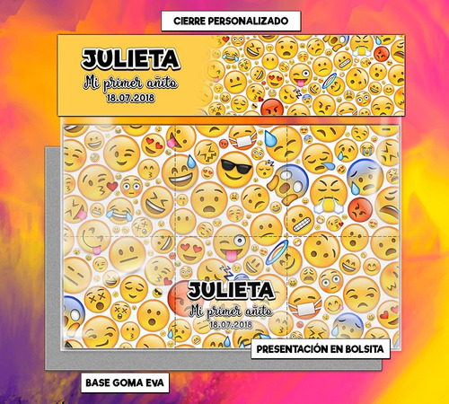 Rompecabezas 10x15 Goma Eva Emoji Personalizado Souvenir