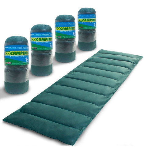 Kit 4 Colchonetes Solteiro Liso Para Camping 190x60cm