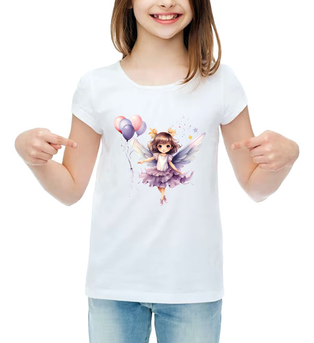 Remera Nena Niña Infantil Fantasia Princesa Hada Acuarela 29