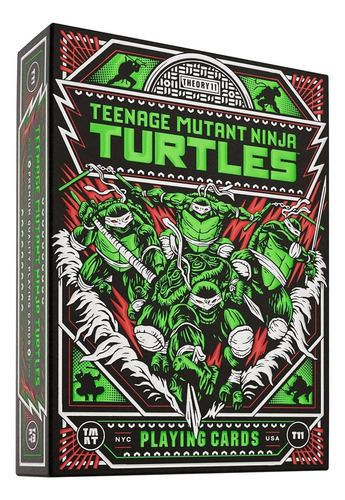 Baraja Naipe Tortugas Ninja Teenage Mutant Premium Theory 11 Reverso Negro Idioma Ingles Personaje Turtles Ninja