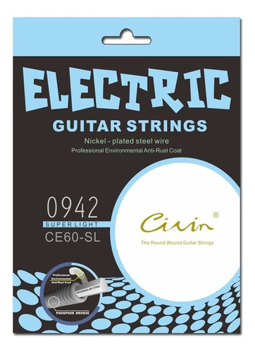 Imagen 4 de 4 de Encordado Guitarra Electrica 09 Nickel 09-042 Cuerdas Civin