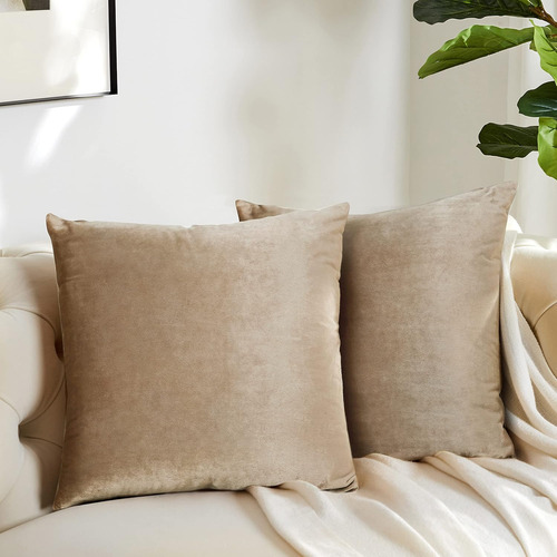 Conjunto 2 Fundas Almohada Decorativas Terciopelo Sofá Cama