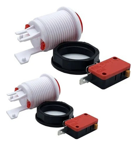 Botones Arcade Maquinita Bicolor Y Micros Zippy 20 Piezas