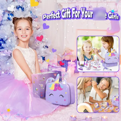 Kit de Maquillaje para Niño, 65 Piezas Lavable de Maquillaje para Niños Juguetes, Caja Maquillaje niña, Unicornio Maletin de Maquillaje, Regalo de cumpleaños y Navidad para niñas de 4 5 6 7 Kit de Maquillaje para Niño, 65 Piezas Lavable de Maquillaje para Niños Juguetes, Caja Maquillaje niña, Unicornio Maletin de Maquillaje, Regalo de cumpleaños y Navidad para niñas de 4 5 6 7