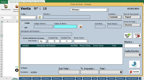 Sistema De Control De Inventarios, Compras Y Ventas En Excel