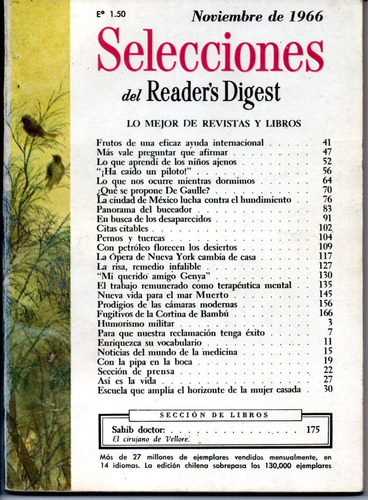 Selecciones Del Reader´s Digest Nº312 Noviembre 1966