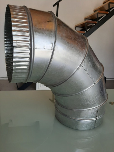 Codo 90 Y Niple Galvanizado De 8 Calibre 26 Redondo
