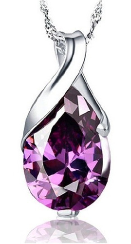 Imagen 1 de 7 de Dije De Cristal Morado Con Cadena +estuche+envio Gratis