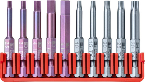 Bloque De Brocas Hexagonales Torx T10-t30 Con Puntas Largas
