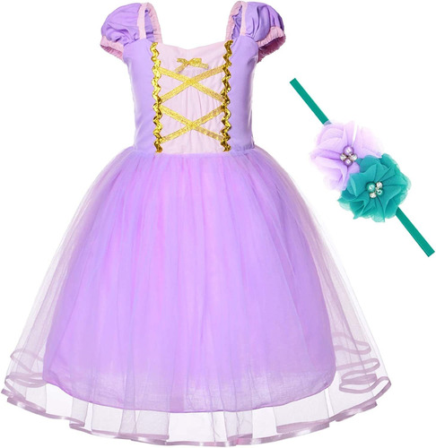 Disfraz De Princesa Para Niña Pequeña Con Diadema Talla 2-3t