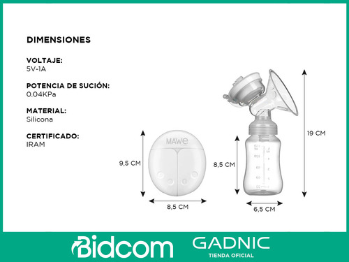 Sacaleche Materna Extractor Doble Eléctrico Mamas Gadnic