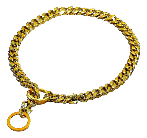 Collar Cadena Perro En Acero  (oro) Collar Ahogo Adiestra