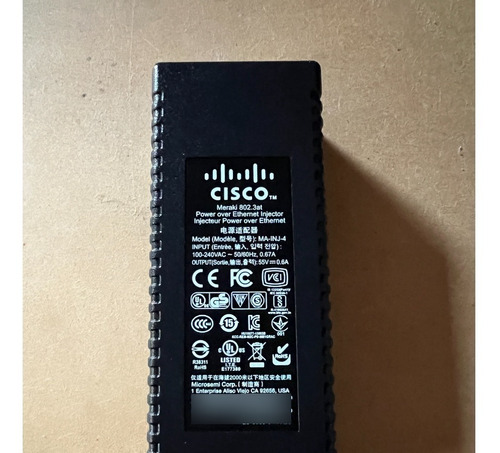 Cisco Meraki 802.3at Poe Injector