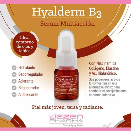 Hyalderm B3 Suero Facial Multiacción Contien Ac. Hialurónico Tipo De Piel Todo Tipo De Piel