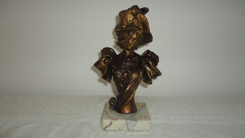 Figura Busto Dama Petit Bronce Antigua Holandesa Veala