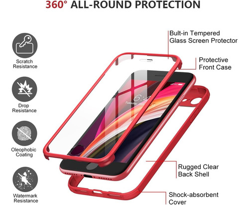 Funda Case Para iPhone SE 2020/2022 Uso Rudo Cubierta Rígida