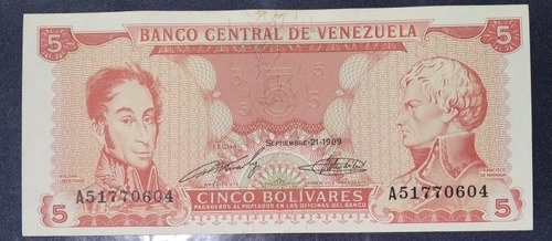 Venezuela Billete De 5 Bolívares 