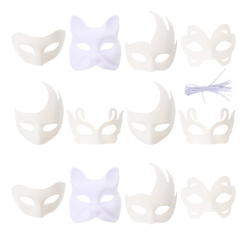 Máscaras De Cosplay Con Forma De Zorro Pintadas A Mano, Colo