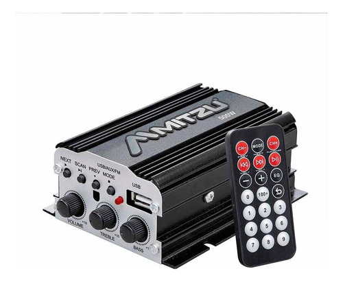 Mini Amplificador De 2 Canales Bluetooth Mitzu Mit-76bt Colo