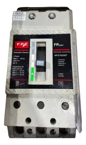 Interruptor Termomagentico Square D Nfg34250t 3p 250a Frecuencia 50 Hz/60 Hz