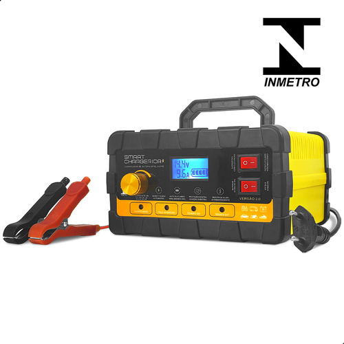 Carregador De Bateria Automotivo 12v 24v 10a Inteligente Caminhão Trator Máquina Ônibus Smart Charger 4x4sc